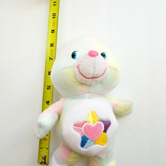 9" CARE BEARS 2004 True Heart Bear Rainbow multi-color plush.***not the talking - Picture 8 of 8
